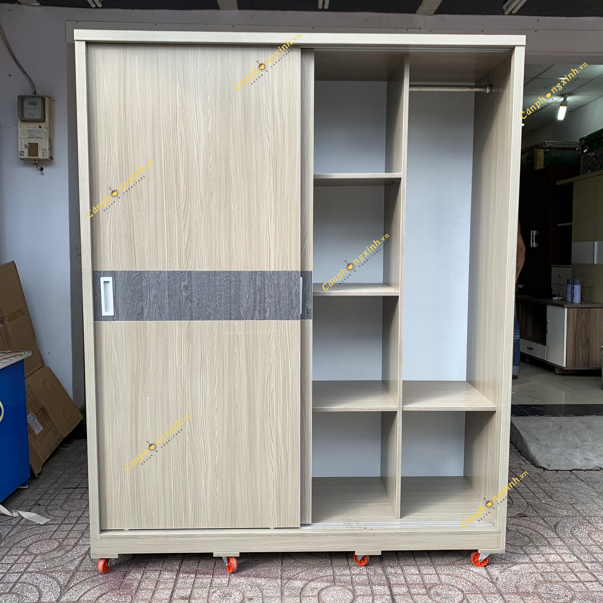 Tủ quần áo CPX-T16, tủ cửa lùa,gỗ MDF phủ melamin