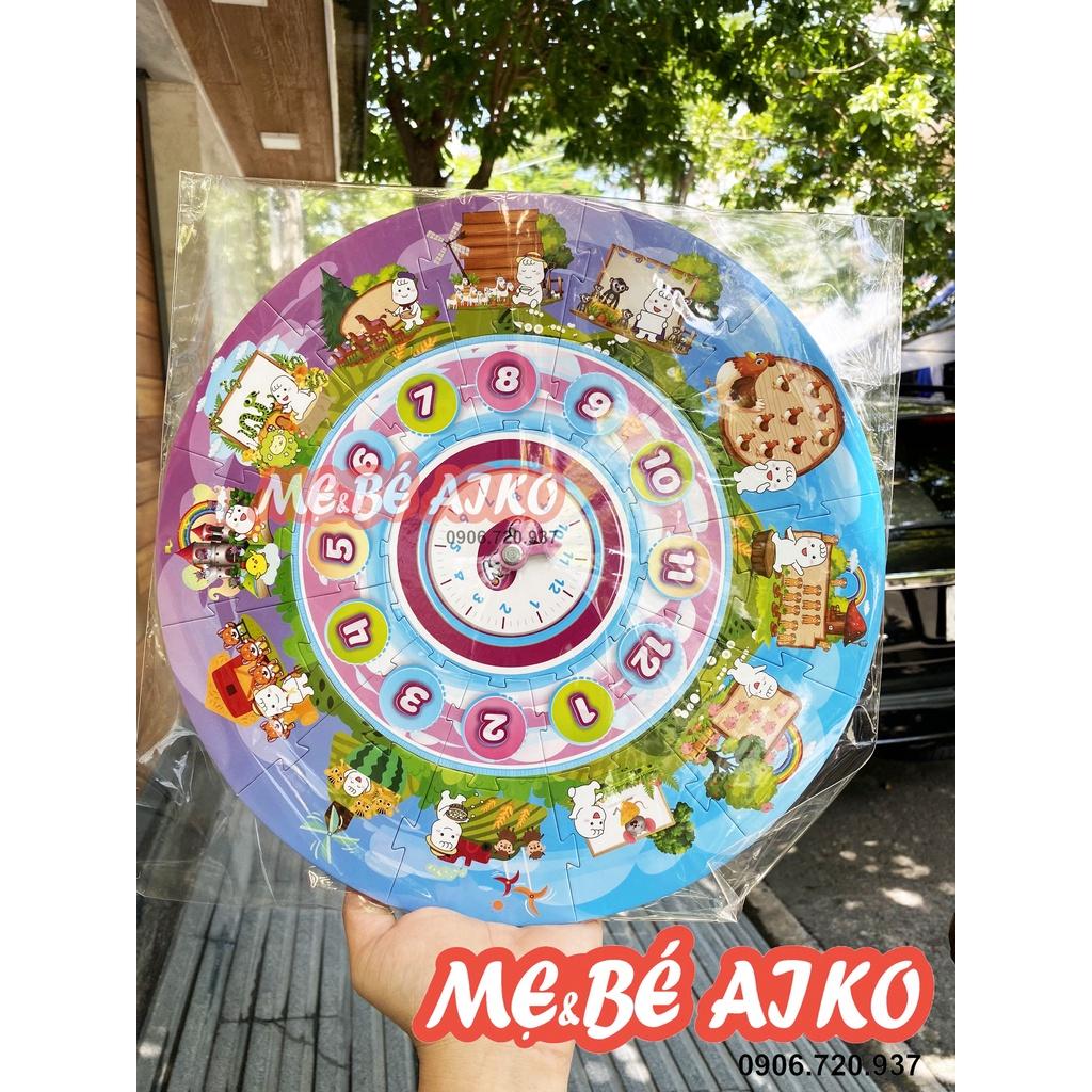 Đồng Hồ Xếp Hình Thông Minh, Mảnh Ghép Giúp Bé Khám Phá, Nhận Biết, Kích Thích Về Các Con Số, Và Các Loài Vật