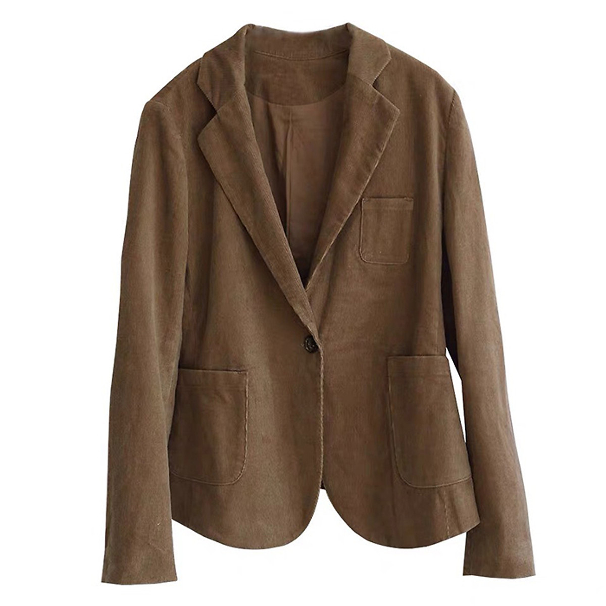 Áo vest blazer Nhung tăm 2 lớp đáp tay trẻ trung