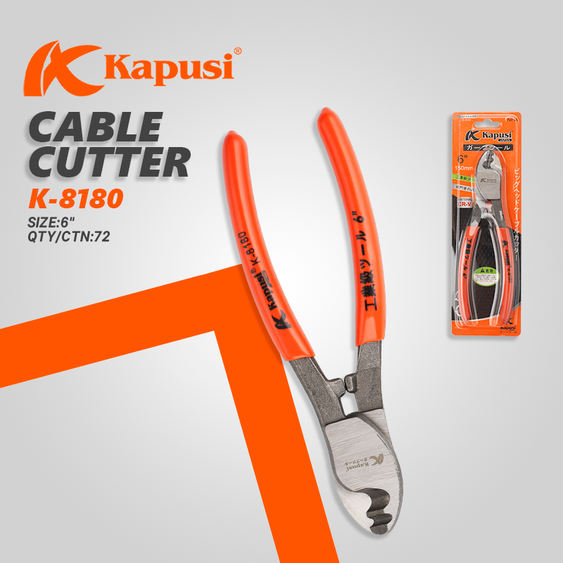 Kìm Cắt Dây Cáp Điện Kapusi Nhật Bản – 6 inch / 8 inch / 10 inch | Thép Hợp Kim Mangan Cứng, Cán Cách Điện Chống Trượt