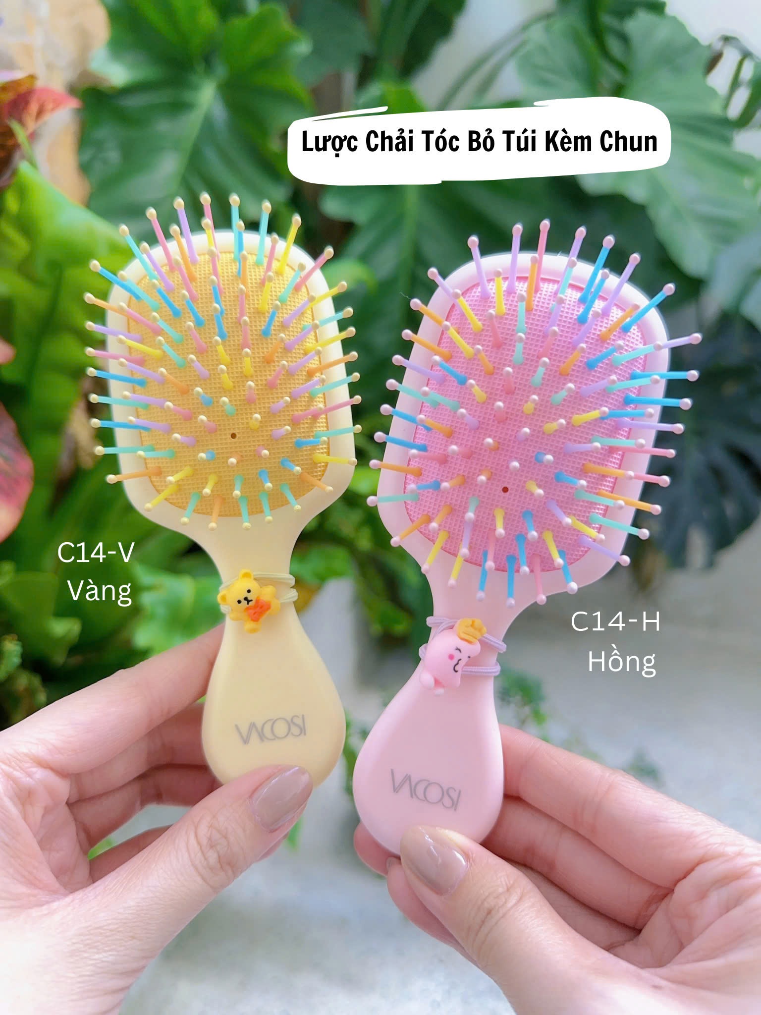 Lược chải tóc bỏ túi, kèm chun VACOSI POCKET COMB SET - C14