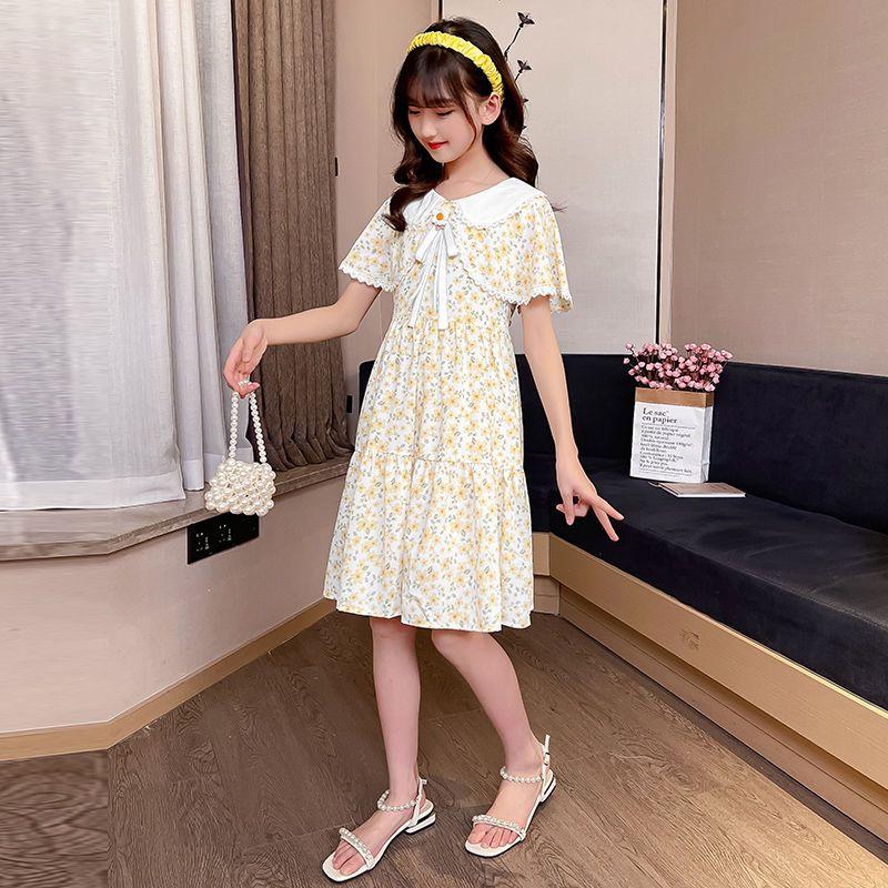 DONGSHOP Cô gái mảnh hoa đầm mùa hè mỏng bé váy trẻ em 2023 trẻ em ăn mặc cô gái tây váy công chúa