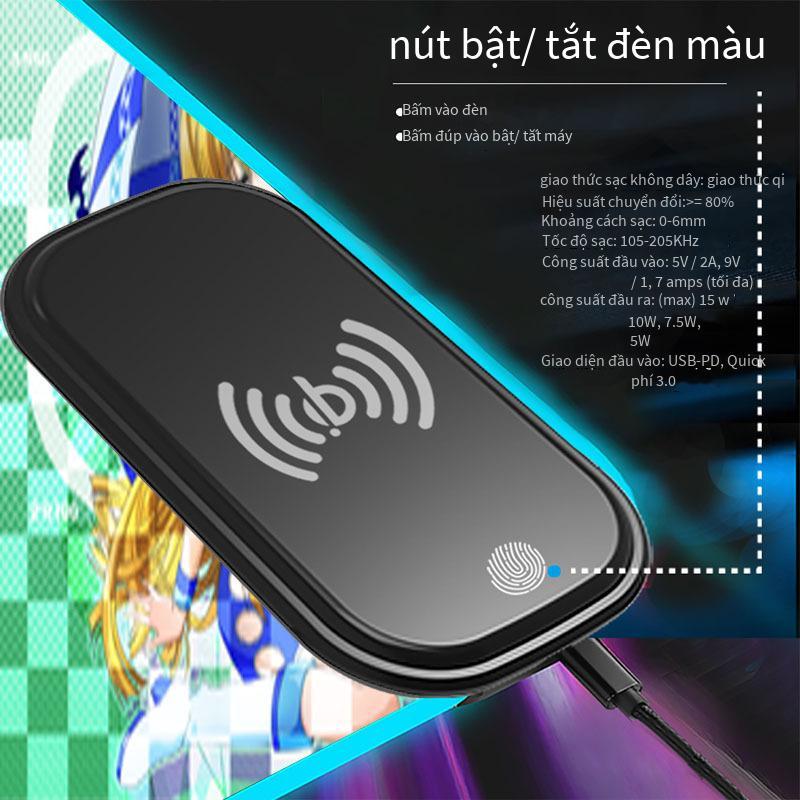 Thuận lợi nhất cửa hàng mới sạc không dây RGB phát sáng miếng lót chuột cô gái anime LED lớn nhiều màu sắc miếng lót bàn phím trò chơi