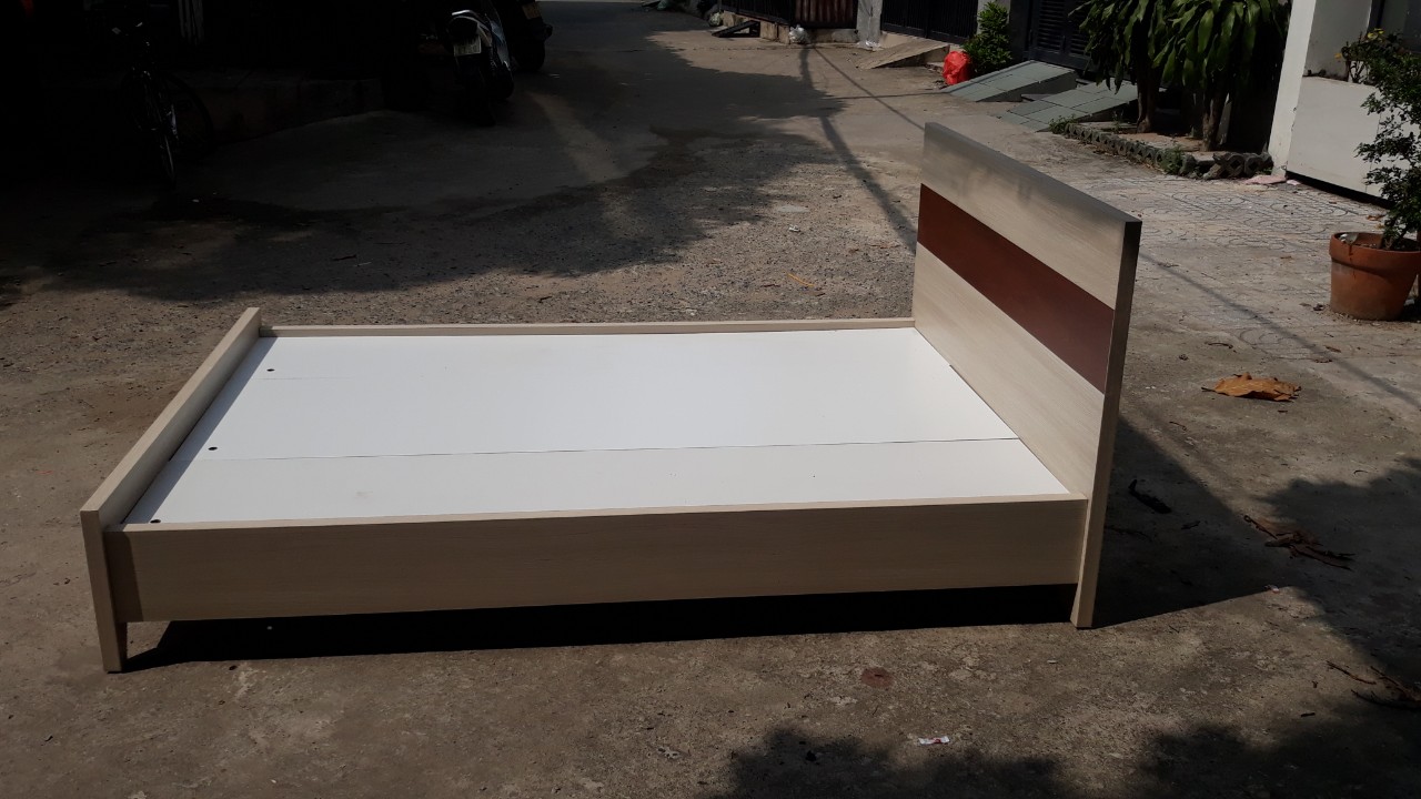 Giường Ngủ MDF HT 23.00 Phủ Melamine Vân Gỗ chống trầy xước