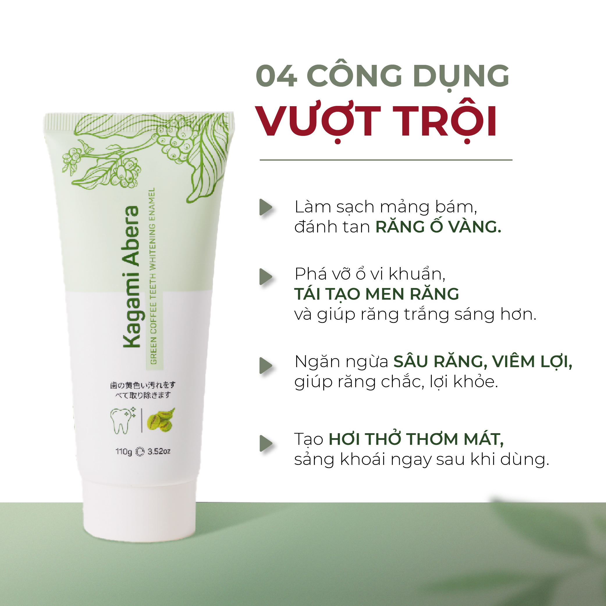 [Combo 2] Men Trắng Răng Kagami Abera Khắc Phục Mọi Vết Ố Vàng Trên Răng Và Giúp Răng Trắng Sáng Tự Tin