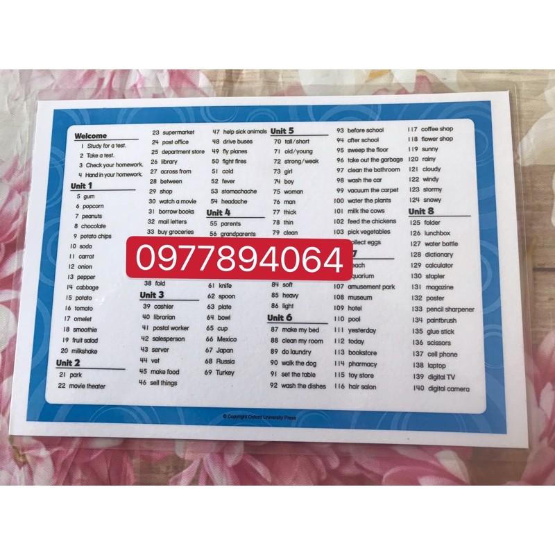 Thẻ Flashcards Tiếng Anh Everybody up 3 ép plastics bền đẹp