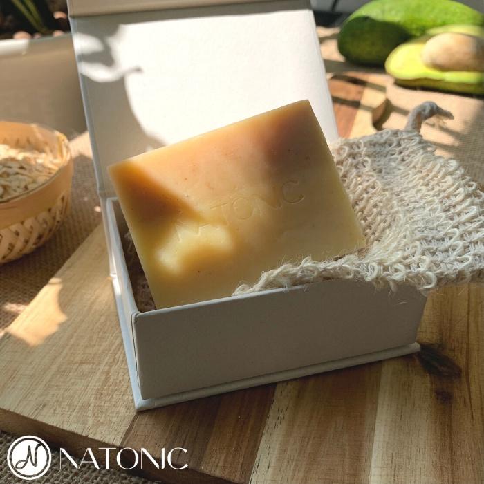 Xà bông thiên nhiên Bơ Sachi Yến Mạch NATONIC cao cấp -Tặng túi vải sisal tạo bọt tẩy tế bào chết