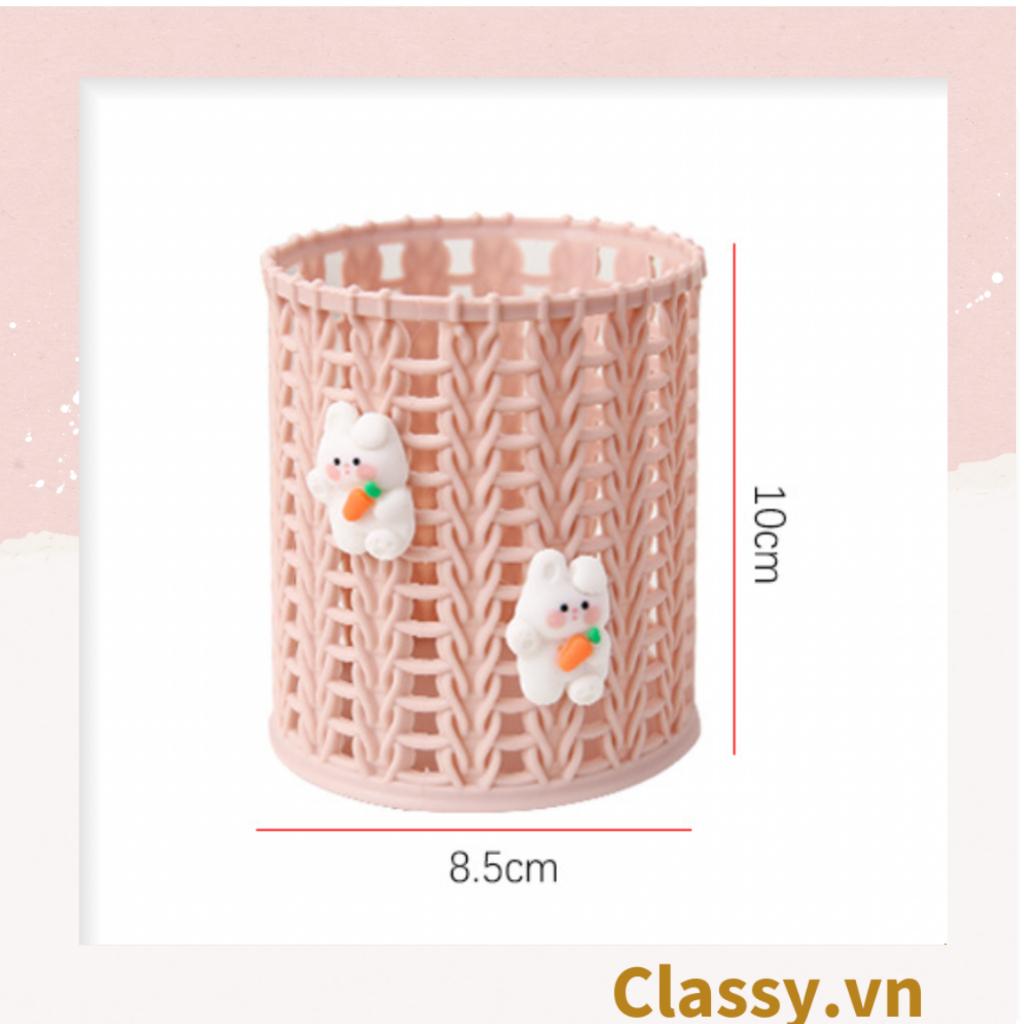 Hộp nhựa lưới  Classy Đựng Bút Đựng Viết, Văn Phòng Phẩm màu pastel họa tiết hoạt hình PK938