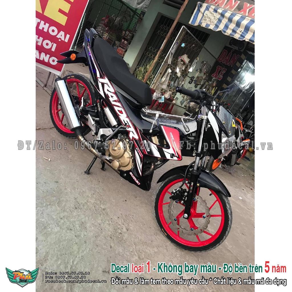 Tem rời Raider Xăng cơ đỏ đen