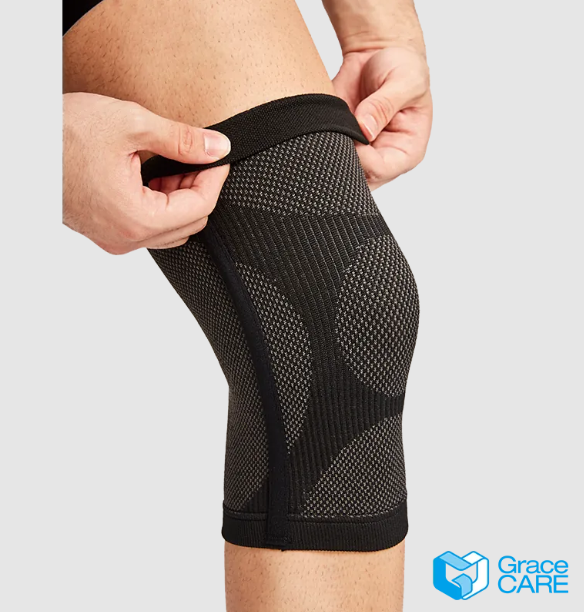 Đai hỗ trợ bảo vệ đầu gối Grace Care KD321 thành phần có sợi than tre, nanored cao cấp