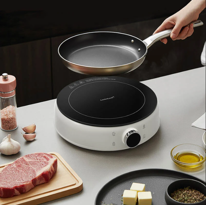 Bếp điện từ mini Locknlock 1500W- Màu ngà - EJI126IVY - Hàng chính hãng