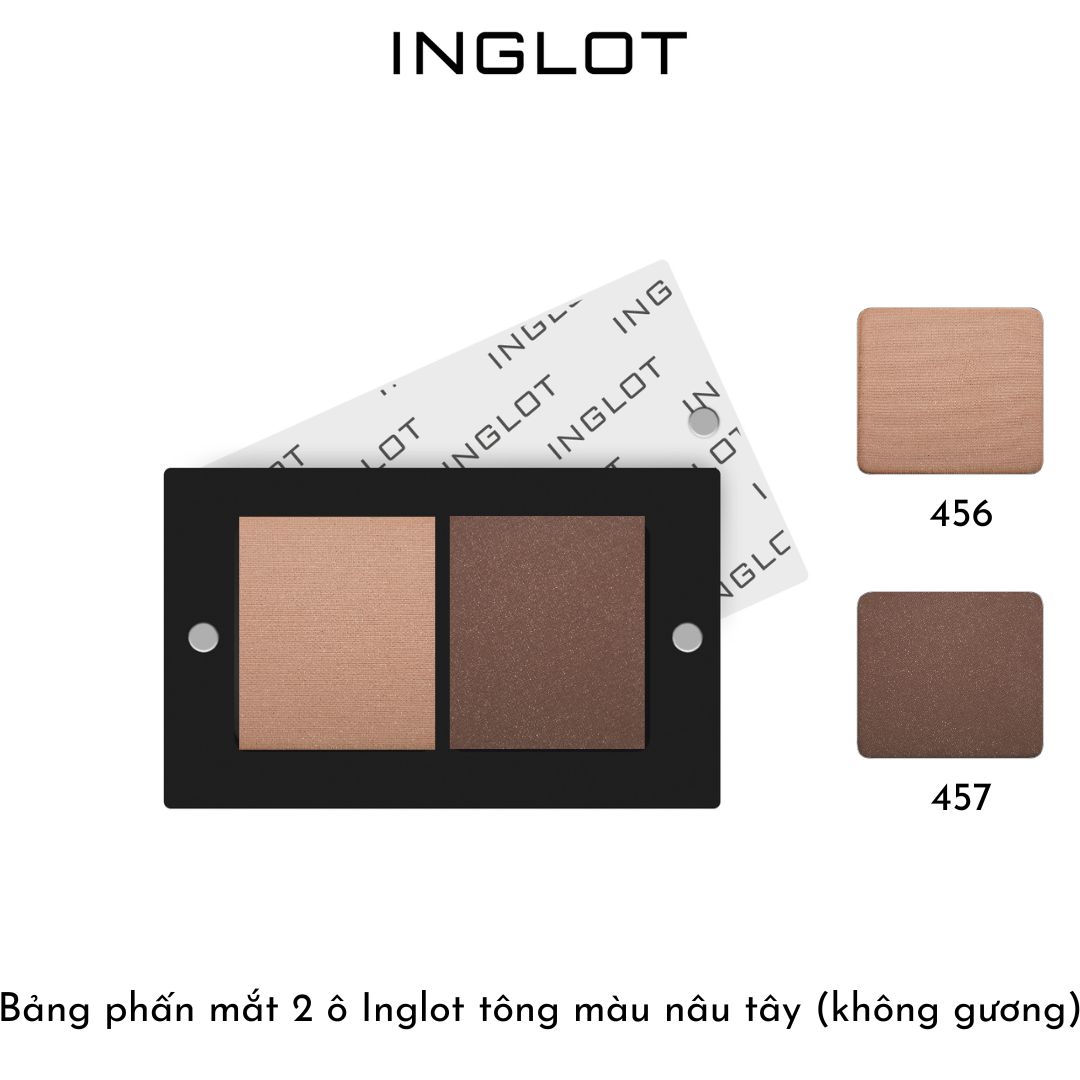 Bảng phấn mắt tông nâu tây lâu trôi 2 ô Inglot