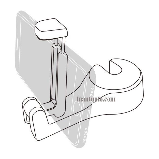 Móc treo đồ sau ghế ô tô kiêm giá đỡ điện thoại