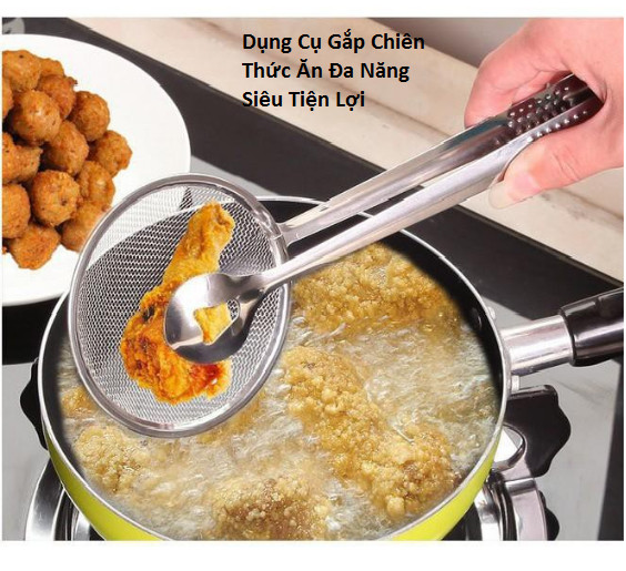 Dụng cụ gắp chiên,kẹp thức ăn đa năng siêu tiện lợi- GD410-KepChaGio (giao ngẫu nhiên)