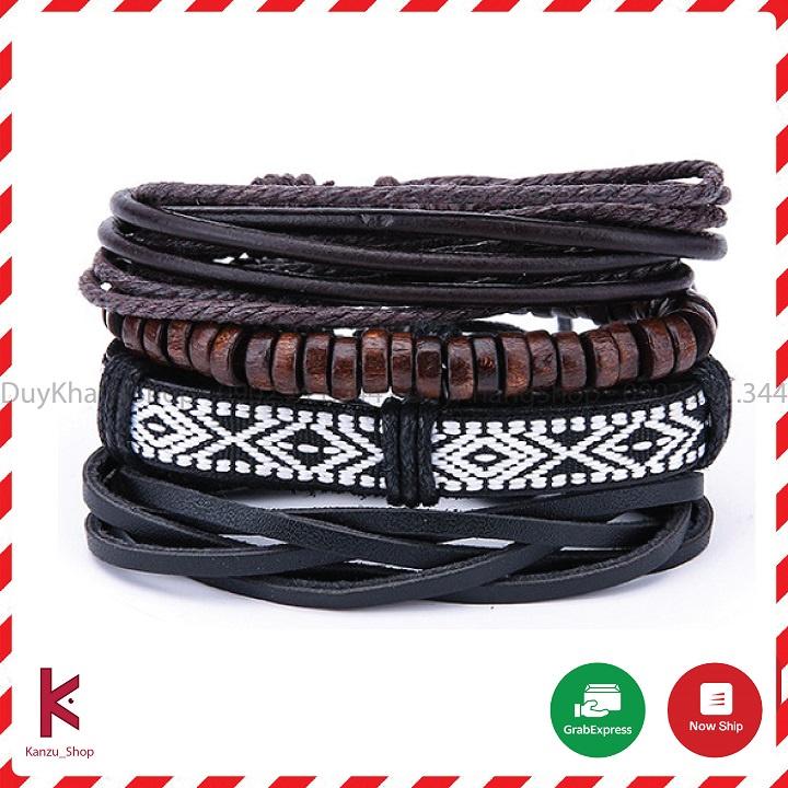 Vòng đeo tay bằng da phong cách vintage thời trang dành cho nam nữ mã VT03