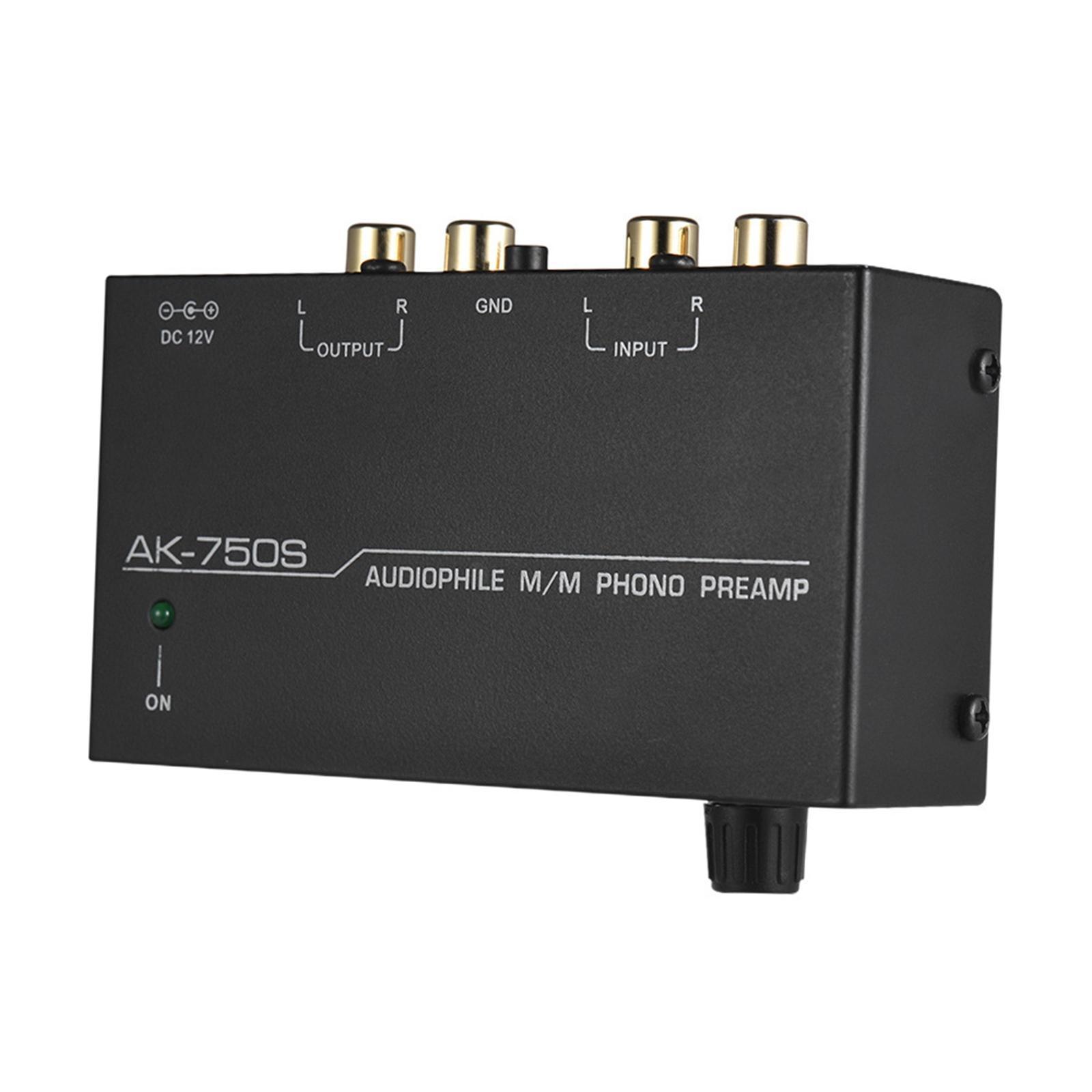 Phono Preamp Pre  US Standard Plug Portable Compact ,Black