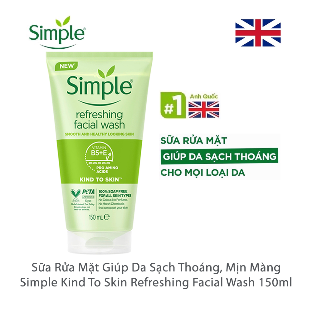 Gel Rửa Mặt Simple Refreshing Facial Wash Gel Dành Cho Da Nhạy Cảm 150ml