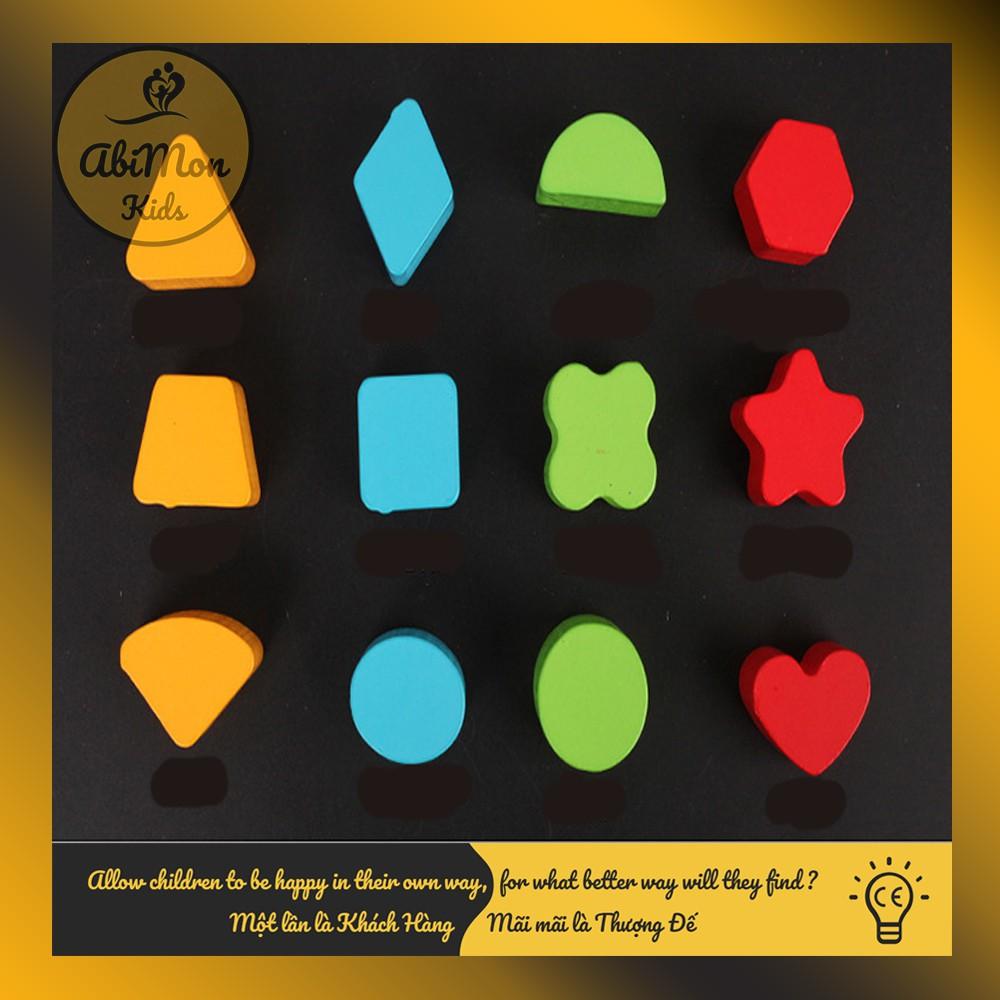 Xe Kéo Gỗ Thả Số Và Hình Khối Cho Bé ️ Montessori cao cấp