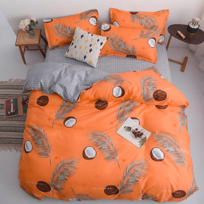 Bộ chăn ga gối Cotton cao cấp 1m6x2m quả dừa THC066