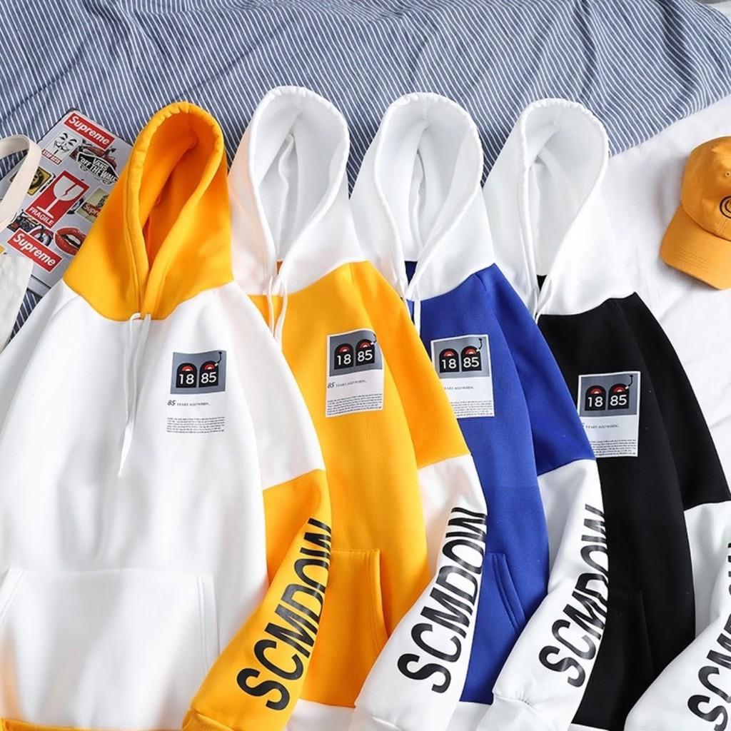 Áo khoác nam nữ hoodie nỉ việt phối màu 1885