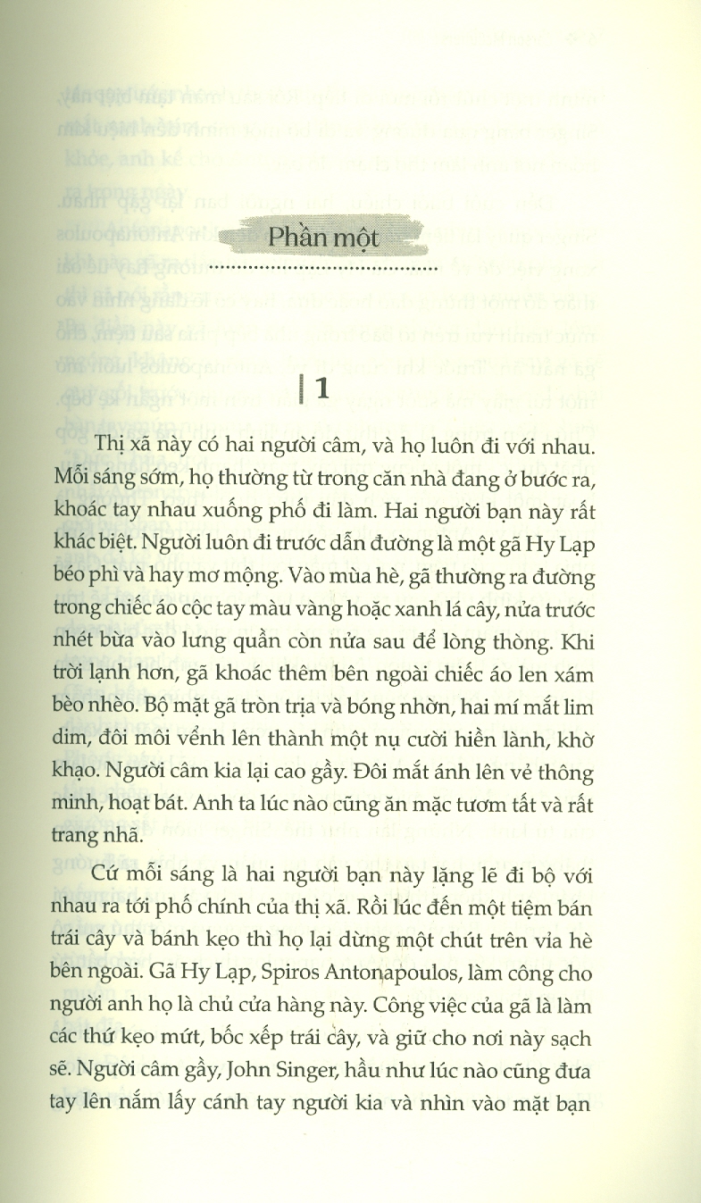 TRÁI TIM LÀ THỢ SĂN CÔ ĐƠN – Carson McCullers – Tao Đàn