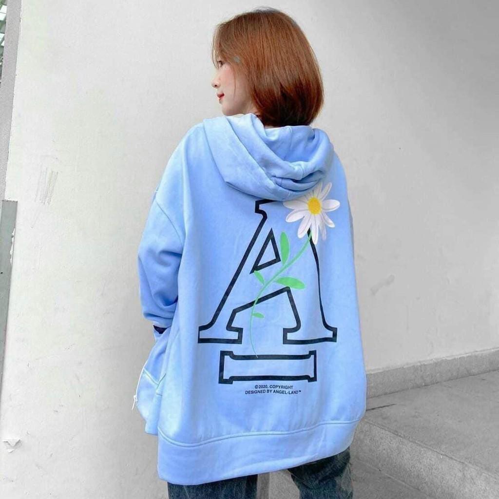 ÁO KHOÁC HOODIE NAM NỮ VẢI NỈ POLY HOA CÚC ANGEL-LAND THỜI TRANG NAM NỮ UNISEX FORM RỘNG ,áo hoodie cặp đôi, áo khoác hoodie form rộng vải pe chống nắng chống lạnh tốt