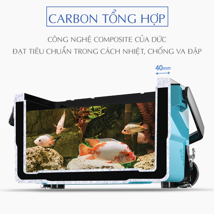 Thùng câu đài 36L kiêm ghế mẫu mới chất liệu Carbon và nhựa ABS cao cấp Thùng câu cá phù hợp mọi địa hình