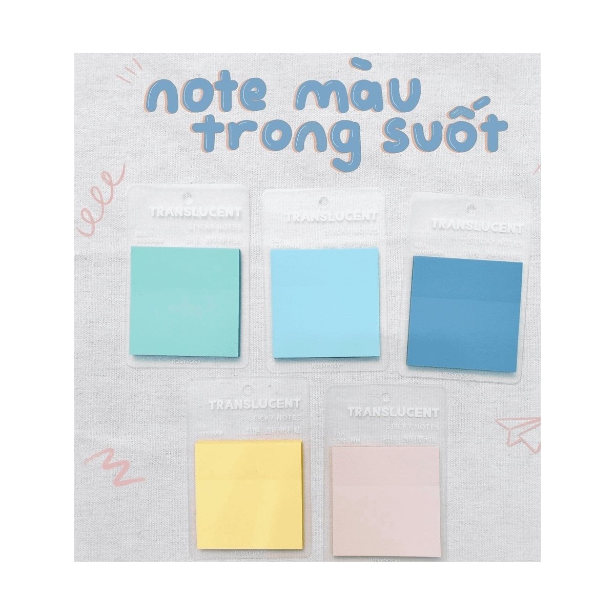 Sticky note giấy note ghi chú trong suốt translucent