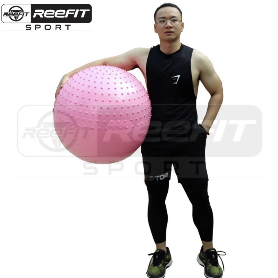 Bóng tập Yoga Ball nhập khẩu RF34001 nhiều size 55cm 65cm 75cm tặng kèm đồ bơm hơi