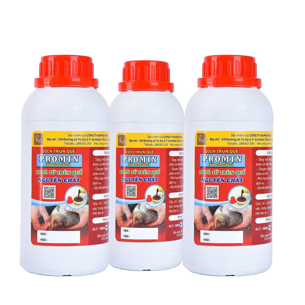 DỊCH TRÙN QUẾ PROMIN LÀM MỒI CÂU CÁ CHAI 500ML