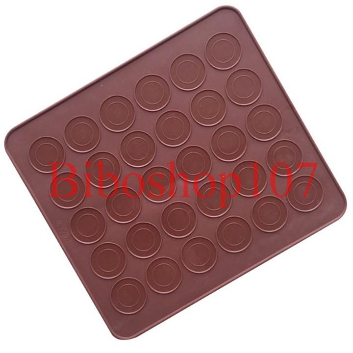 Khuôn silicon tấm nướng bánh macaron 30 ô