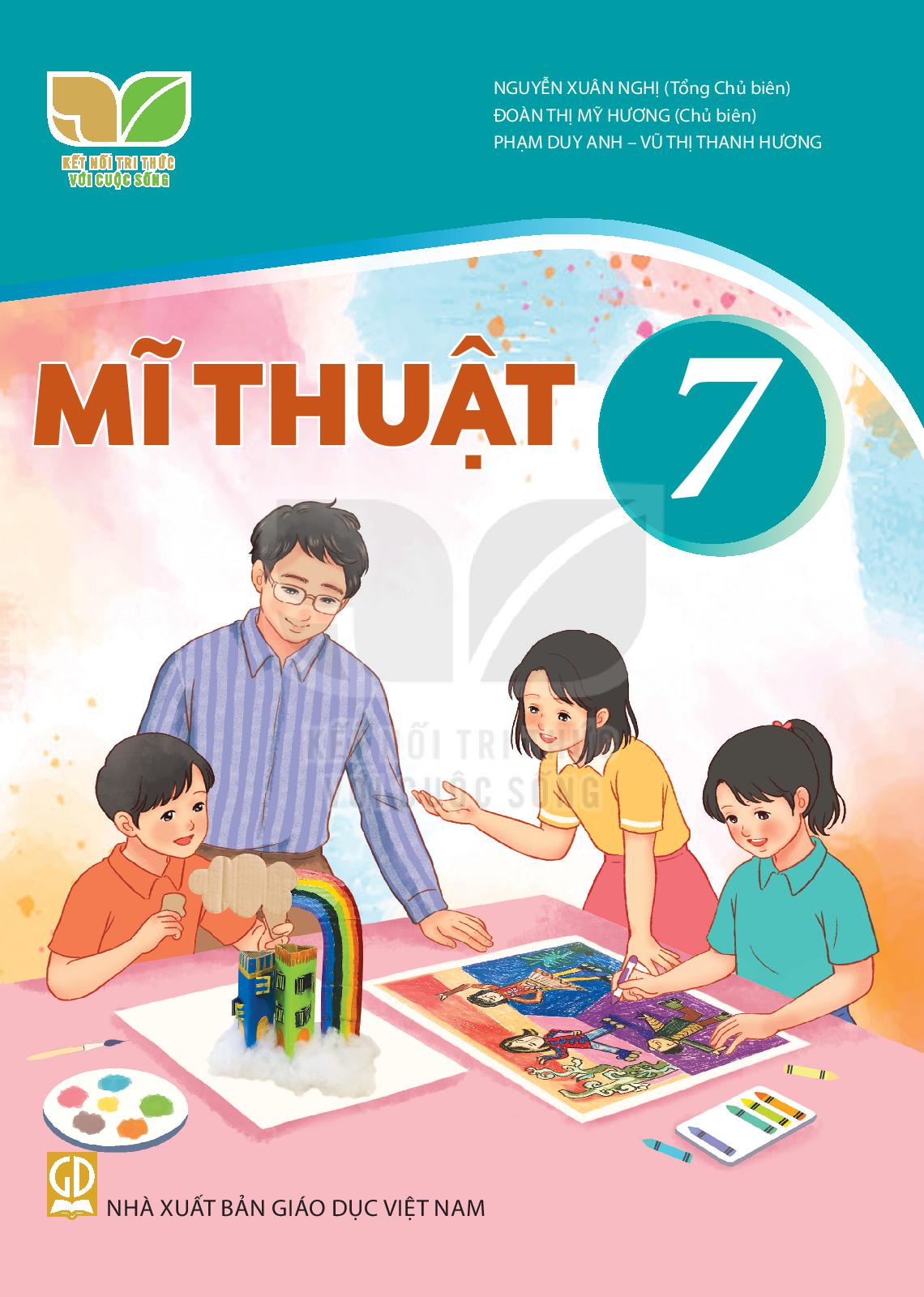 Sách - Bài tập Mĩ thuật 7 kết nối tri thức và 2 tập giấy kiểm tra kẻ ngang vỏ xanh