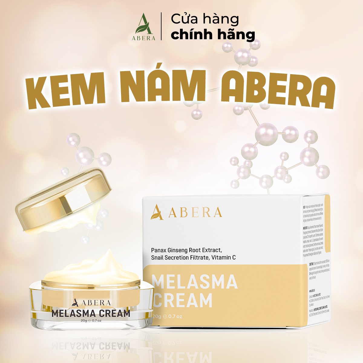 Kem Nám Abera - Hỗ Trợ Xử Lý Nám Tàn Nhang Đồi Mồi Lâu Năm 20g