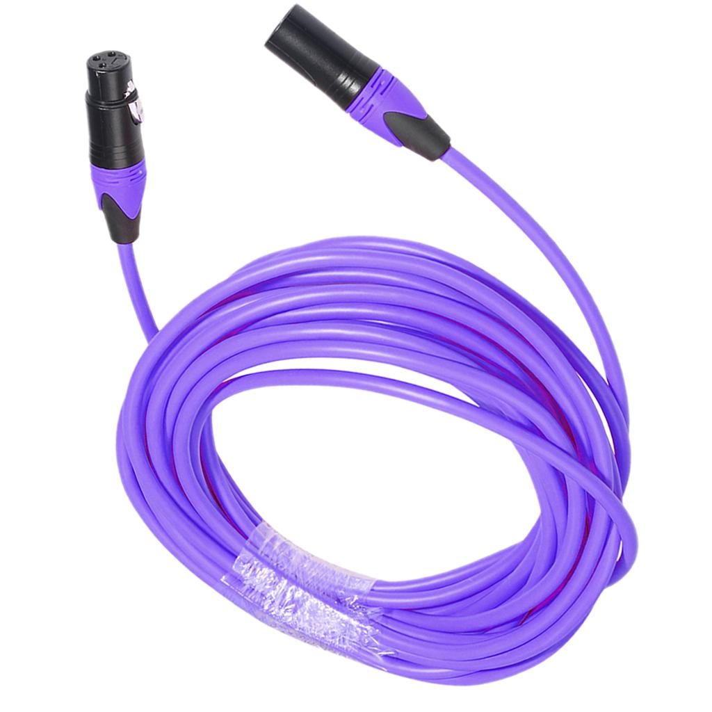 3 Pin XLR Male To XLR Female Balanced Mic Cable Wire, Purple