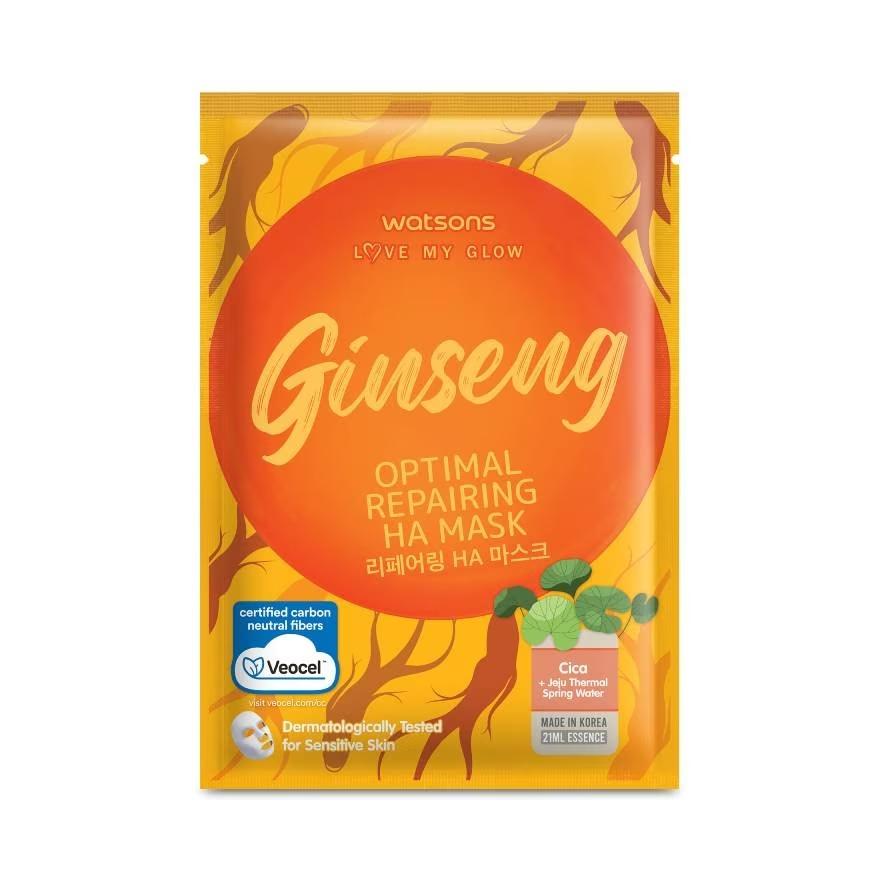 Mặt Nạ Watsons Love My Glow Ginseng Optimal Repairing HA Mask 21ml