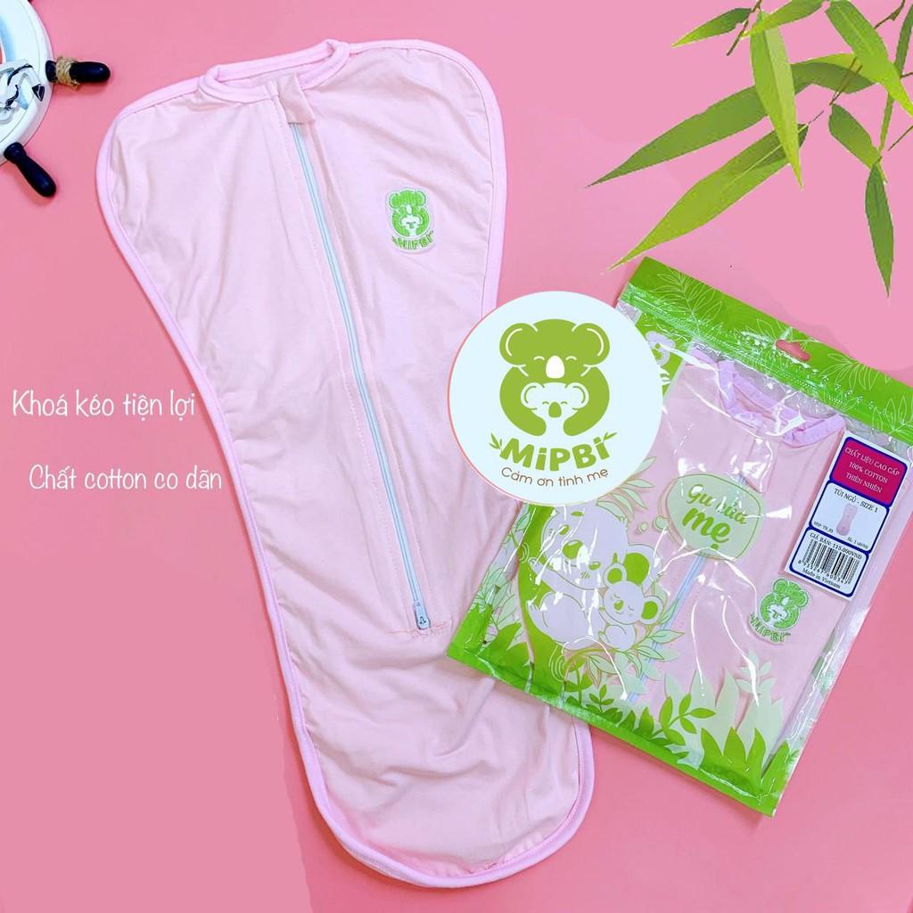 Túi ngủ sơ sinh Mipbi cao cấp 100% cotton co giãn 4 chiều mềm mịn