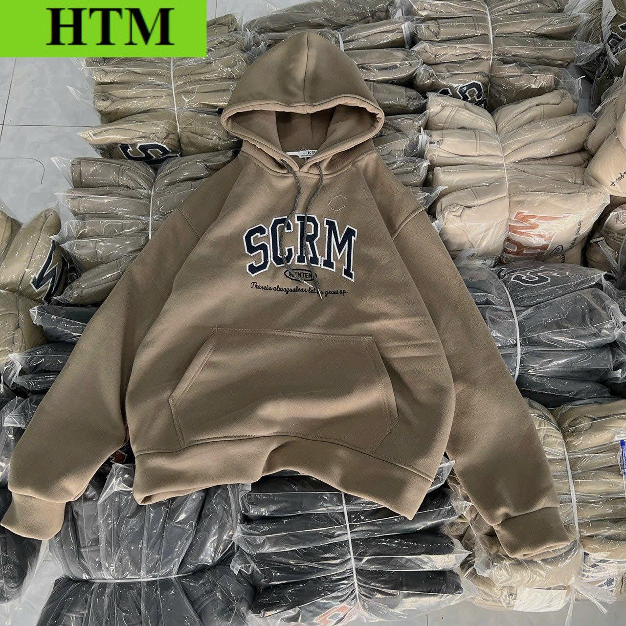 [FREESHIP] Áo Khoác Nỉ Hoodie Nam Nữ Với Chất Vải Dày Dặn Mềm Mịn Dáng Form Rộng Đẹp Áo Có In Chữ SCRM Sắc Nét Áo Đẹp Hàng Hot Trend HTM FASHION - Nâu Đậm