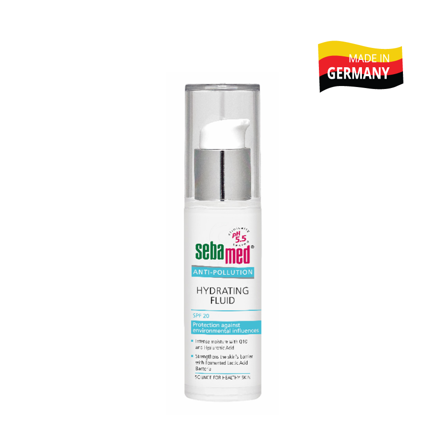 Sữa dưỡng cấp ẩm bảo vệ da SPF20 Sebamed Anti Pollution Hydrating Fluid - All Skin pH5.5