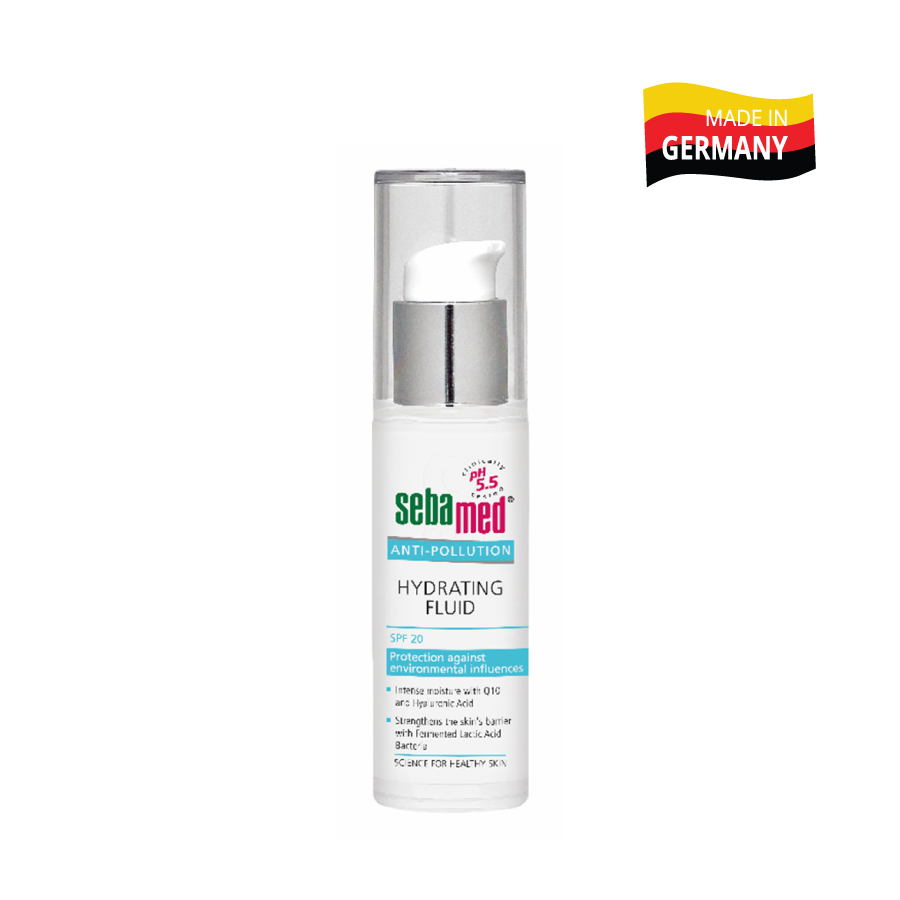 Sữa dưỡng cấp ẩm bảo vệ da SPF20 Sebamed Anti Pollution Hydrating Fluid - All Skin pH5.5 (30ml)