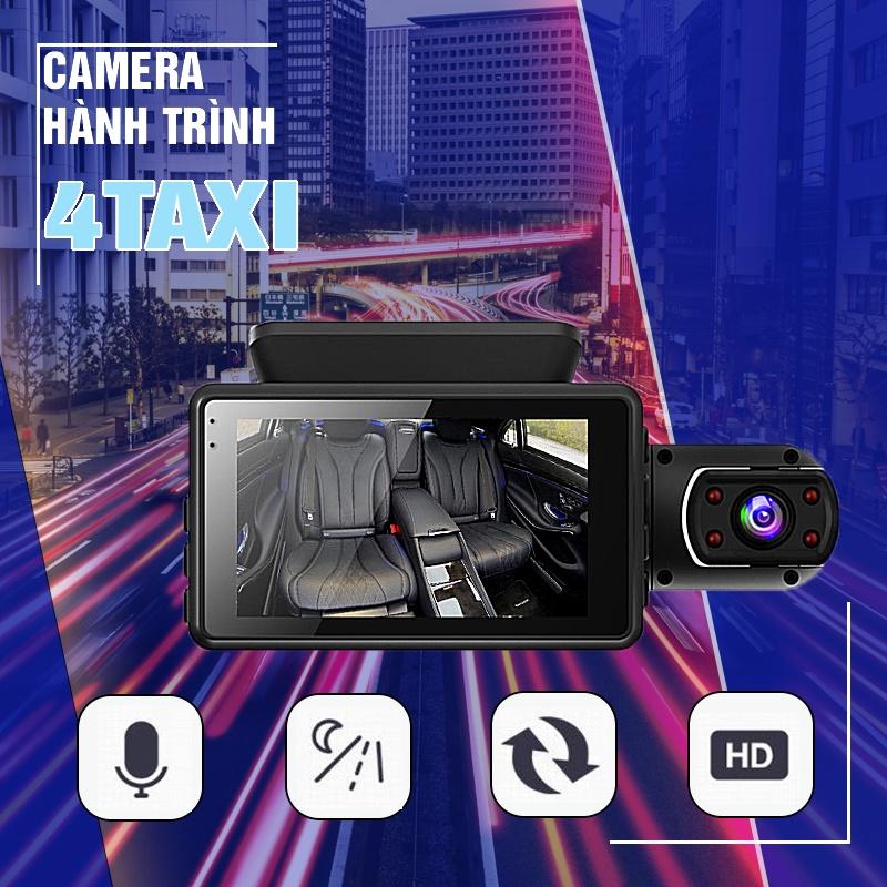 Camera hành trình ô tô 4taxi ống kính 360 độ ghi hình DVR 1080P hồng ngoại ban đêm siêu nét bảo hành 12 tháng