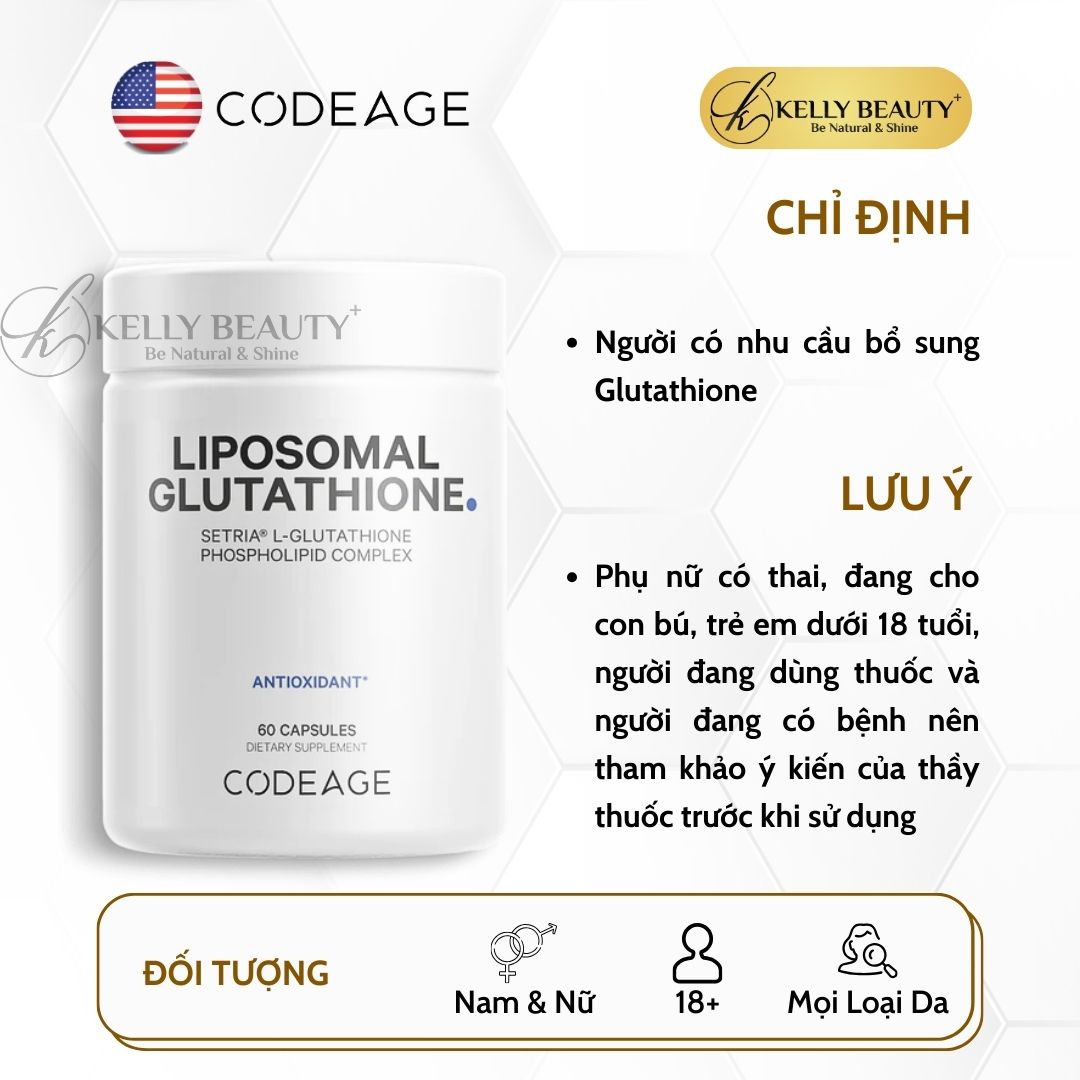 Viên Uống Sáng Da, Mờ Sạm Nám CODEAGE Liposomal Glutathione Setria 500mg | Kelly Beauty