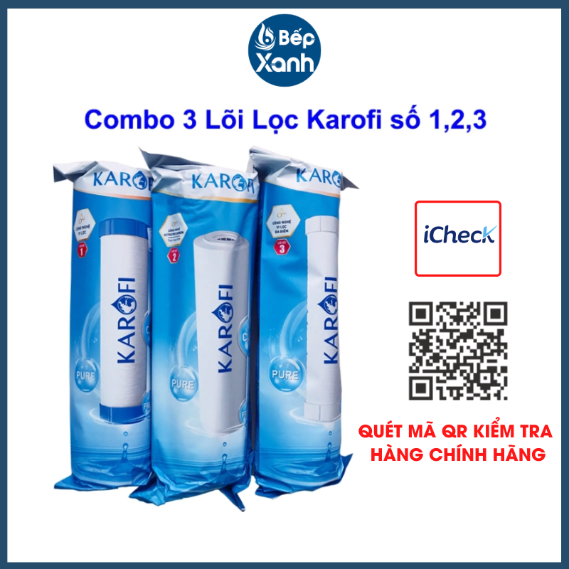 Combo 3 lõi lọc nước Karofi 1,2,3 chính hãng