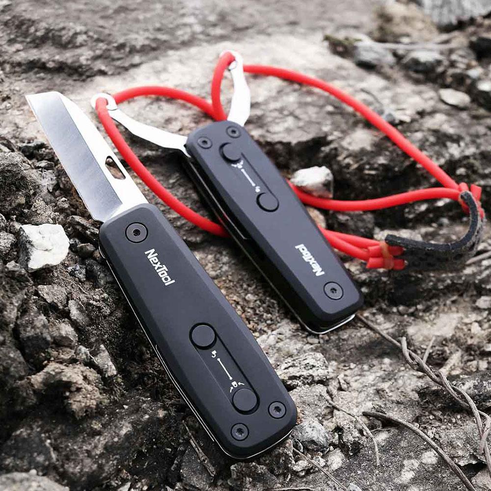 NEXTOOL Professional Slingshot & Folding Knife 2 in 1 Design Aluminium Mini Y Shot with High Strength Rubber