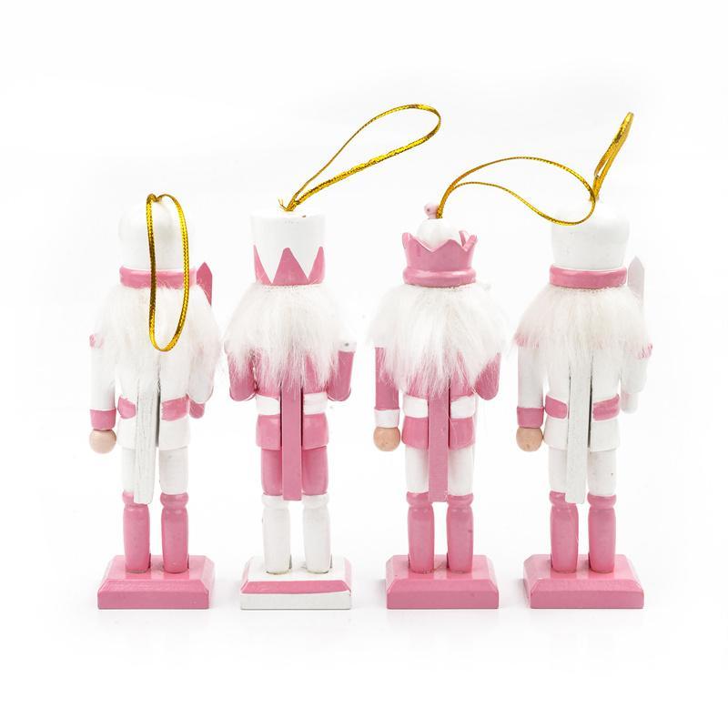 4 Pieces Nutcracker Soldier Figurine Doll Ornament for Festival Office Party