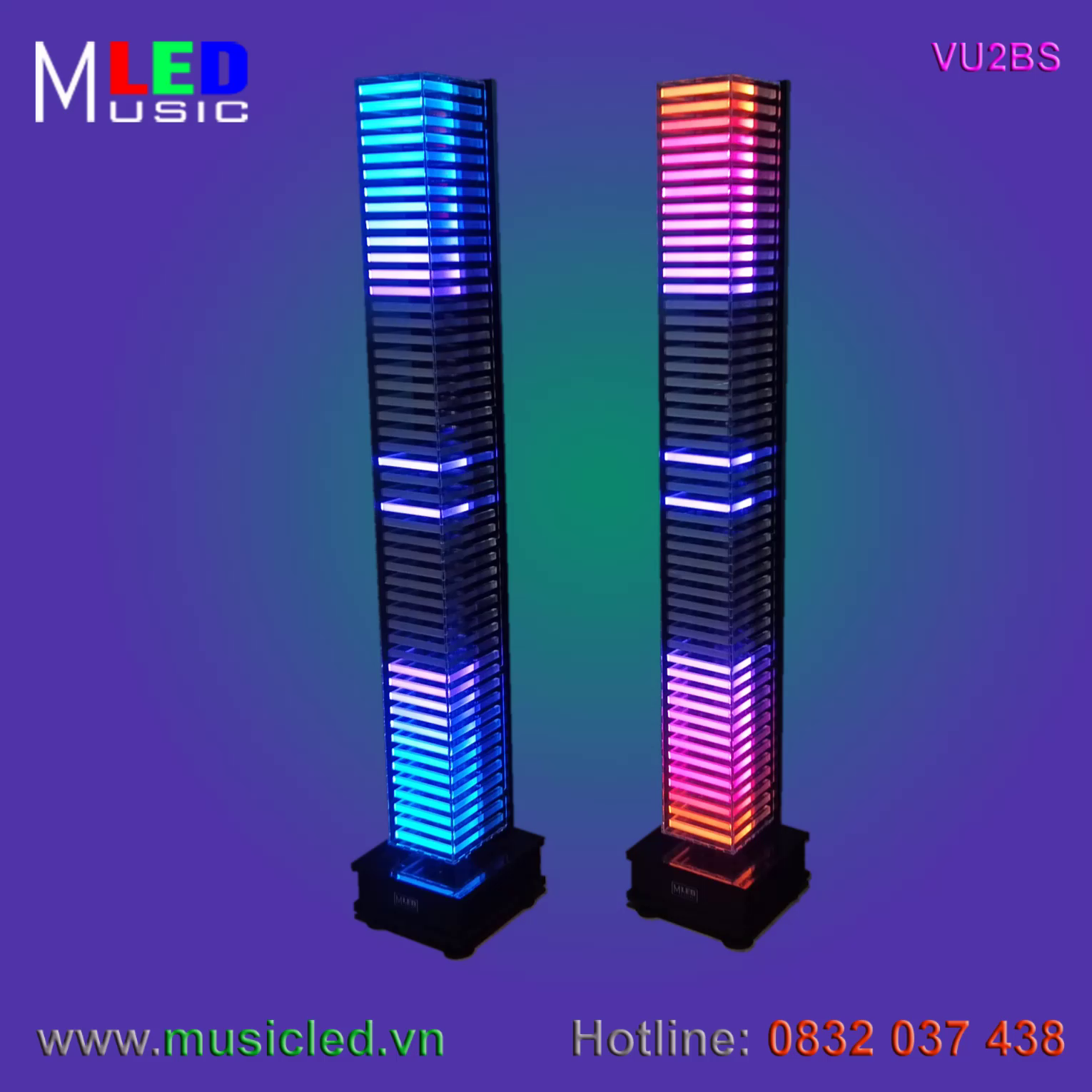 Đôi đèn Music LED nháy theo âm lượng nhạc cỡ lớn (VU2BS)