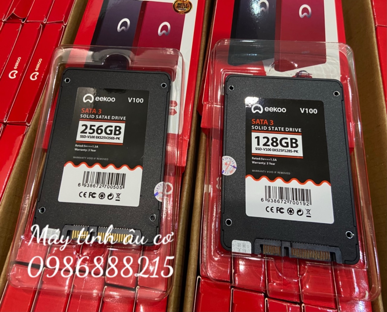Ổ cứng SSD 256GB - 128Gb EEKOO Sata III, 6 Gb/s, 2"5 Inch - Màu Đen - Công nghệ 3D MLC NAND - Hàng Chính Hãng
