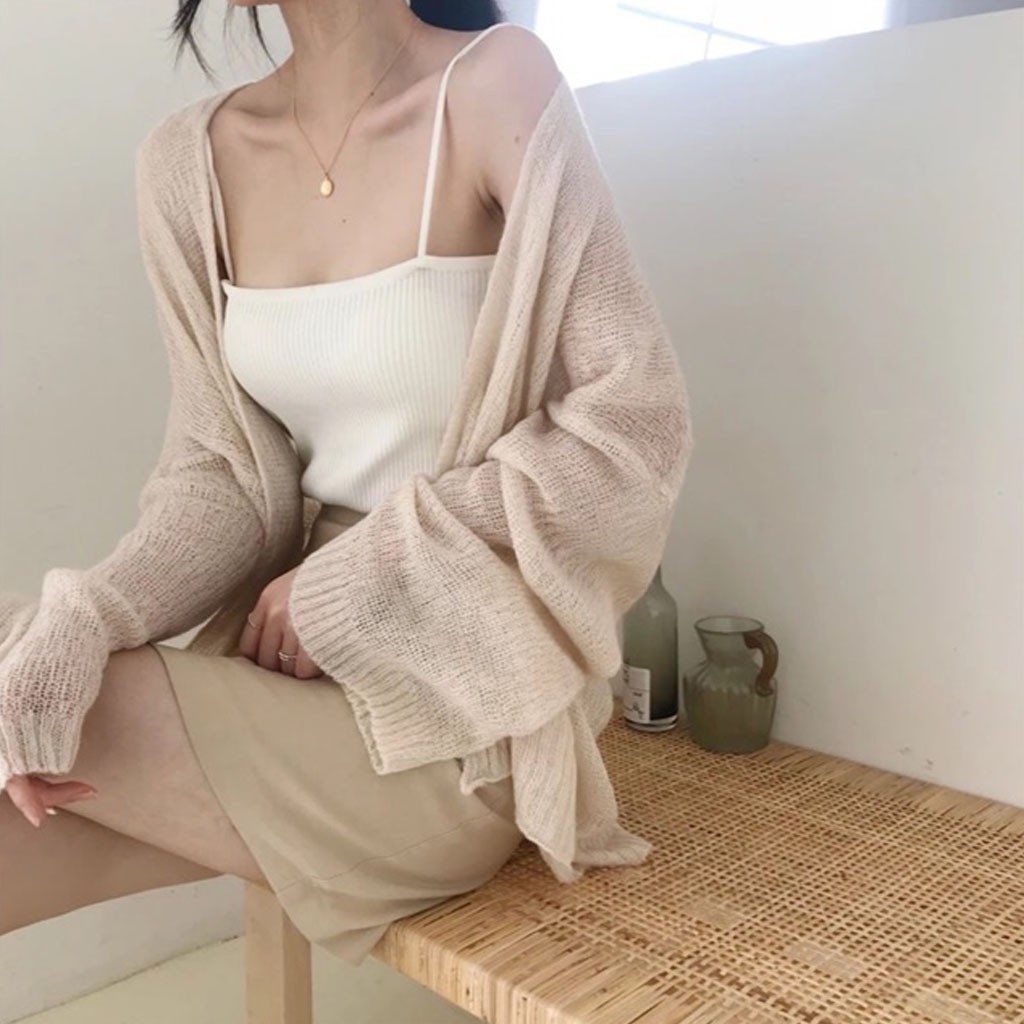 Áo khoác cardigan len giấy mỏng