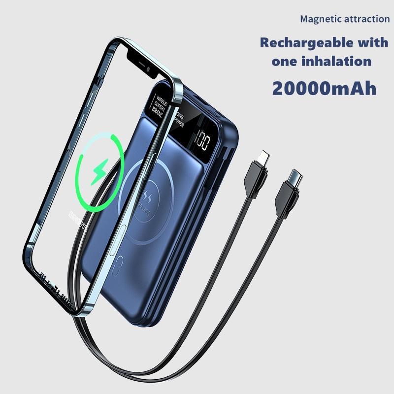 Bộ Sạc Dự Phòng Không Dây mini Từ Tính YM468 20000mAh Tiện Dụng