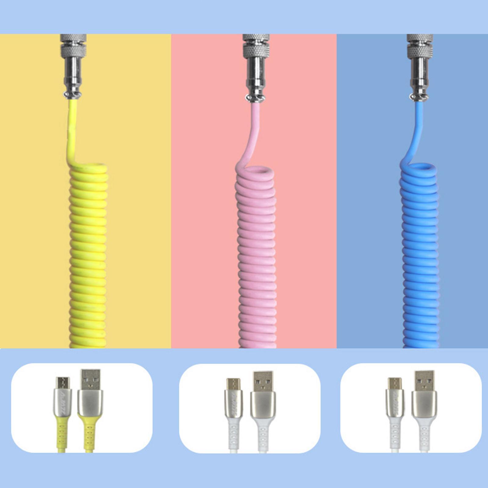 Almencla Coiling Spring Spiral Cable Detachable Type-C Cable for Keyboard