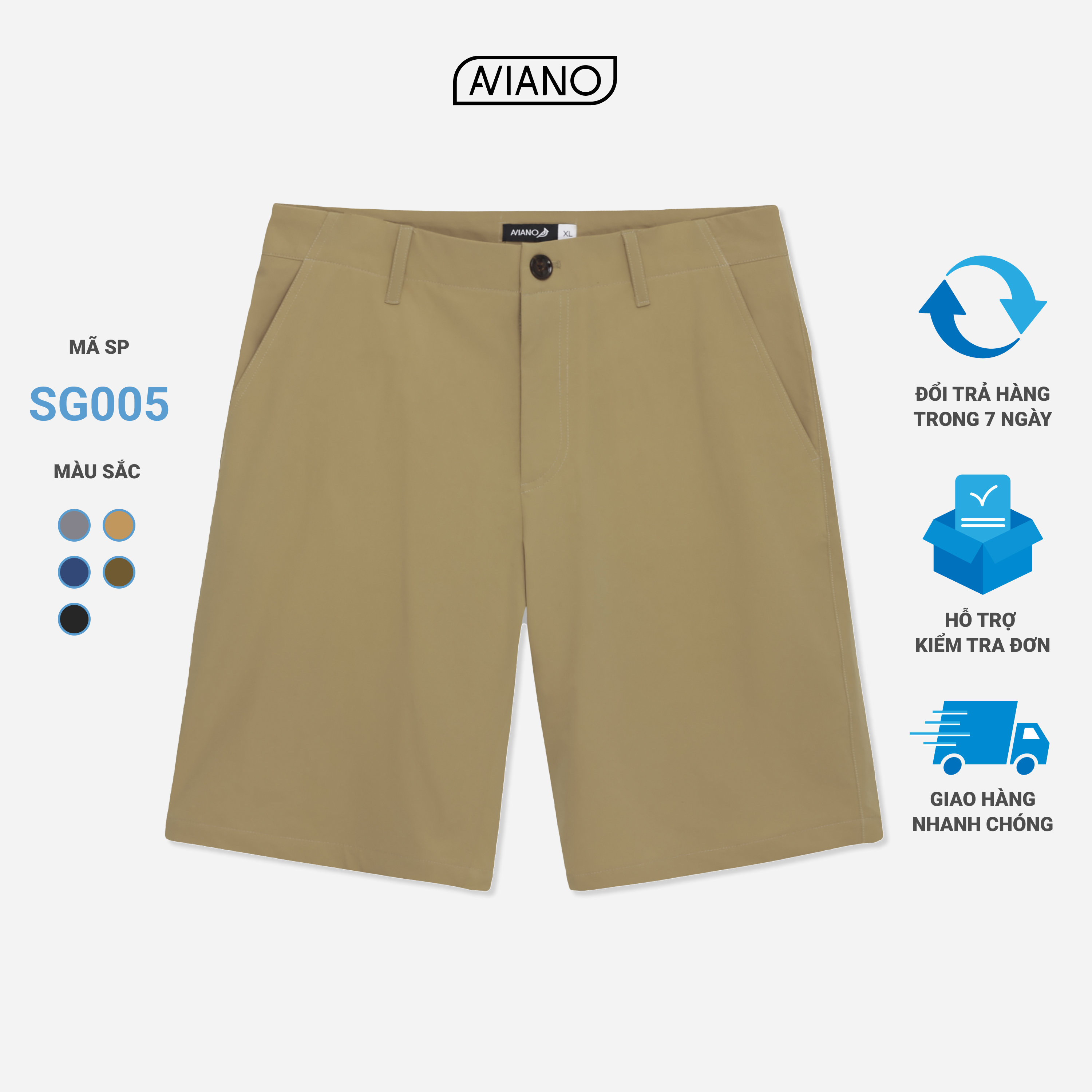 Quần Short Gió Nam Thiết Kế 5 Màu Kiểu Dáng Trẻ Trung Thời Trang AVIANO
